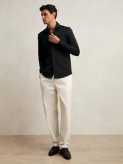 Stretch Jersey Cutaway-Collar Shirt Black | Mens
