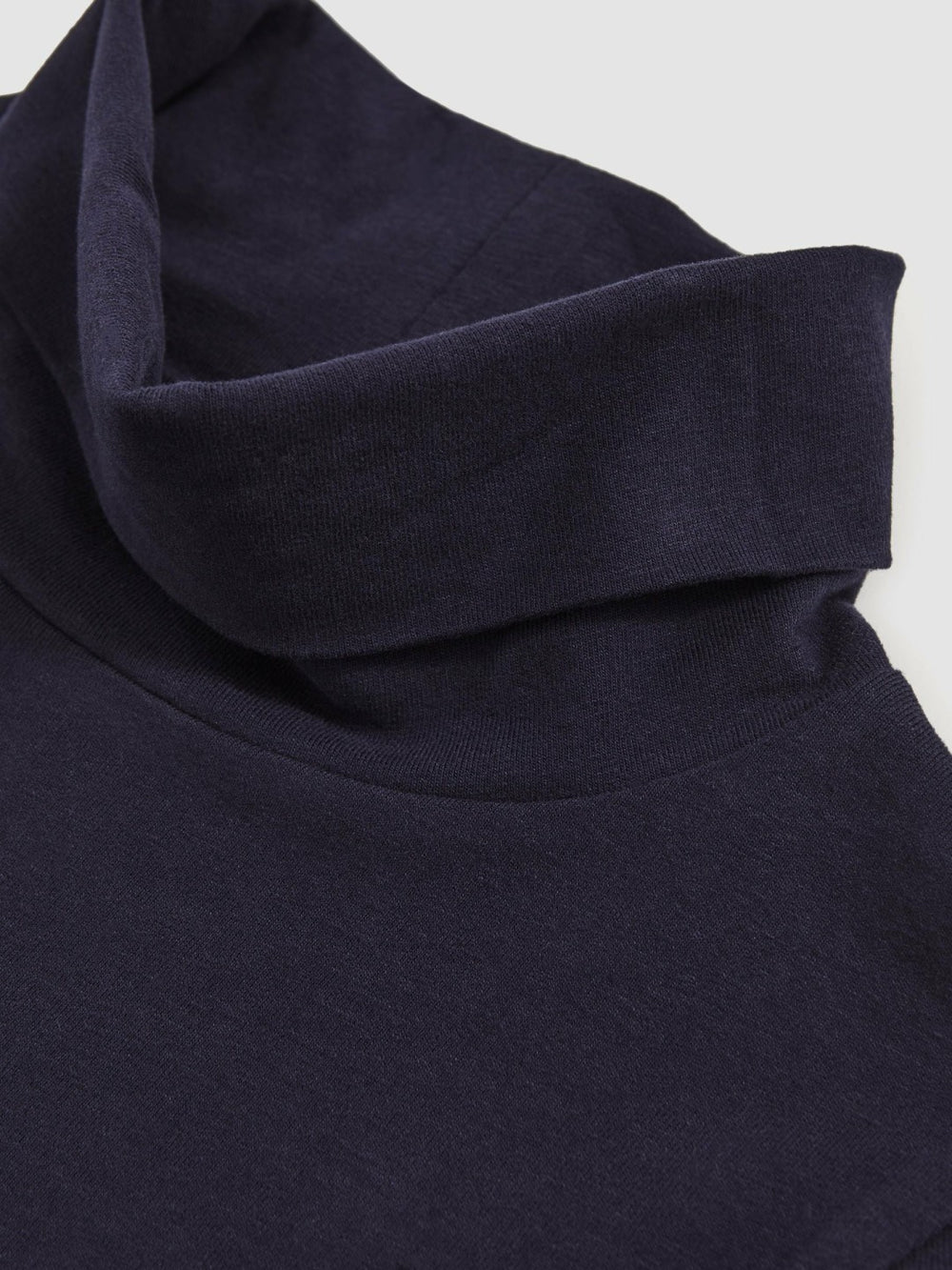 3-9 yrs Cotton-Jersey Roll-Neck Top with Stretch Navy | Children