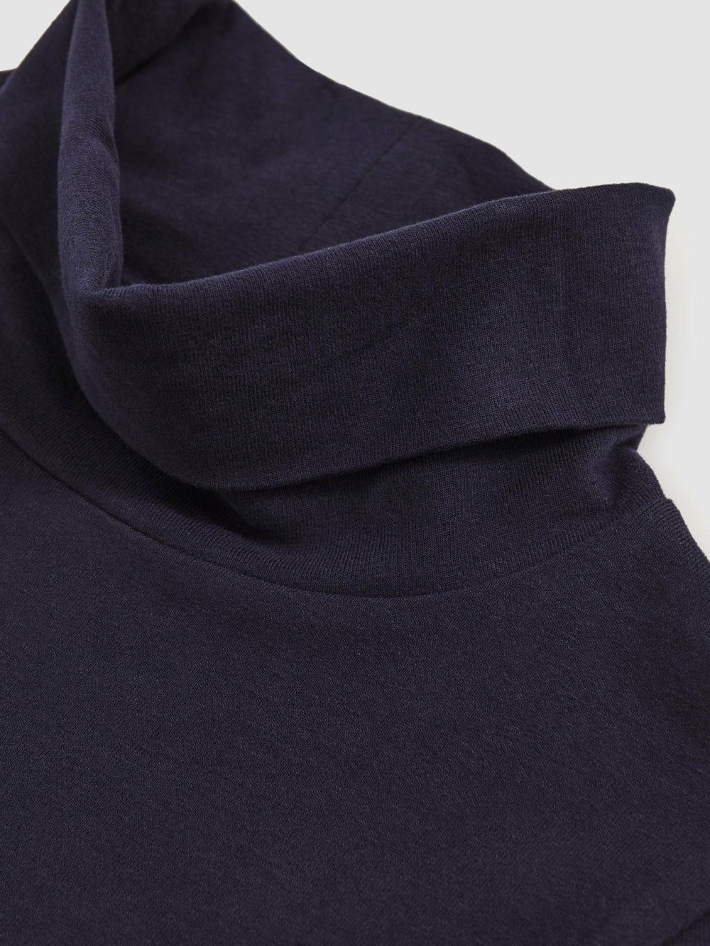 9-13 yrs Cotton-Jersey Roll-Neck Top with Stretch Navy | Children