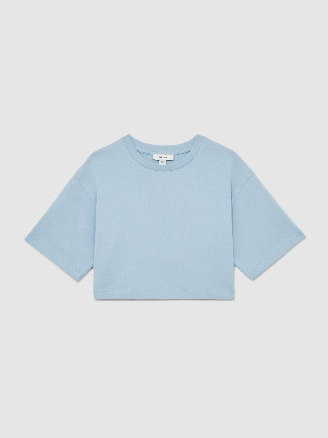 3-9 yrs Cotton Oversized Cropped T-Shirt Blue | Children