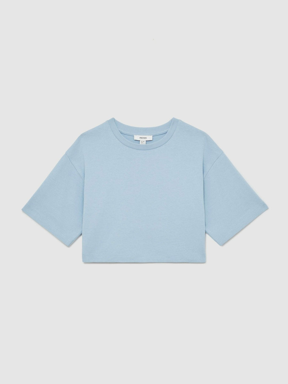 9-13 yrs Cotton Oversized Cropped T-Shirt Blue | Children