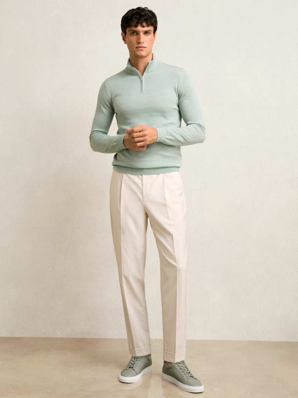 Merino Wool Half-Zip Jumper  | Mens