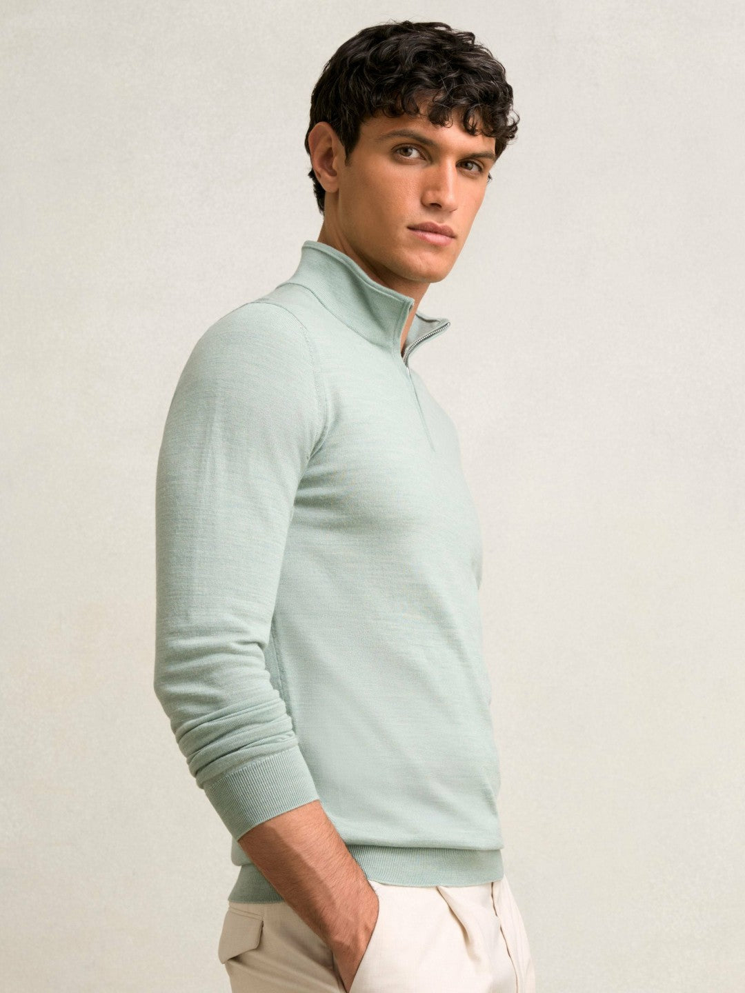 Merino Wool Half-Zip Jumper  | Mens