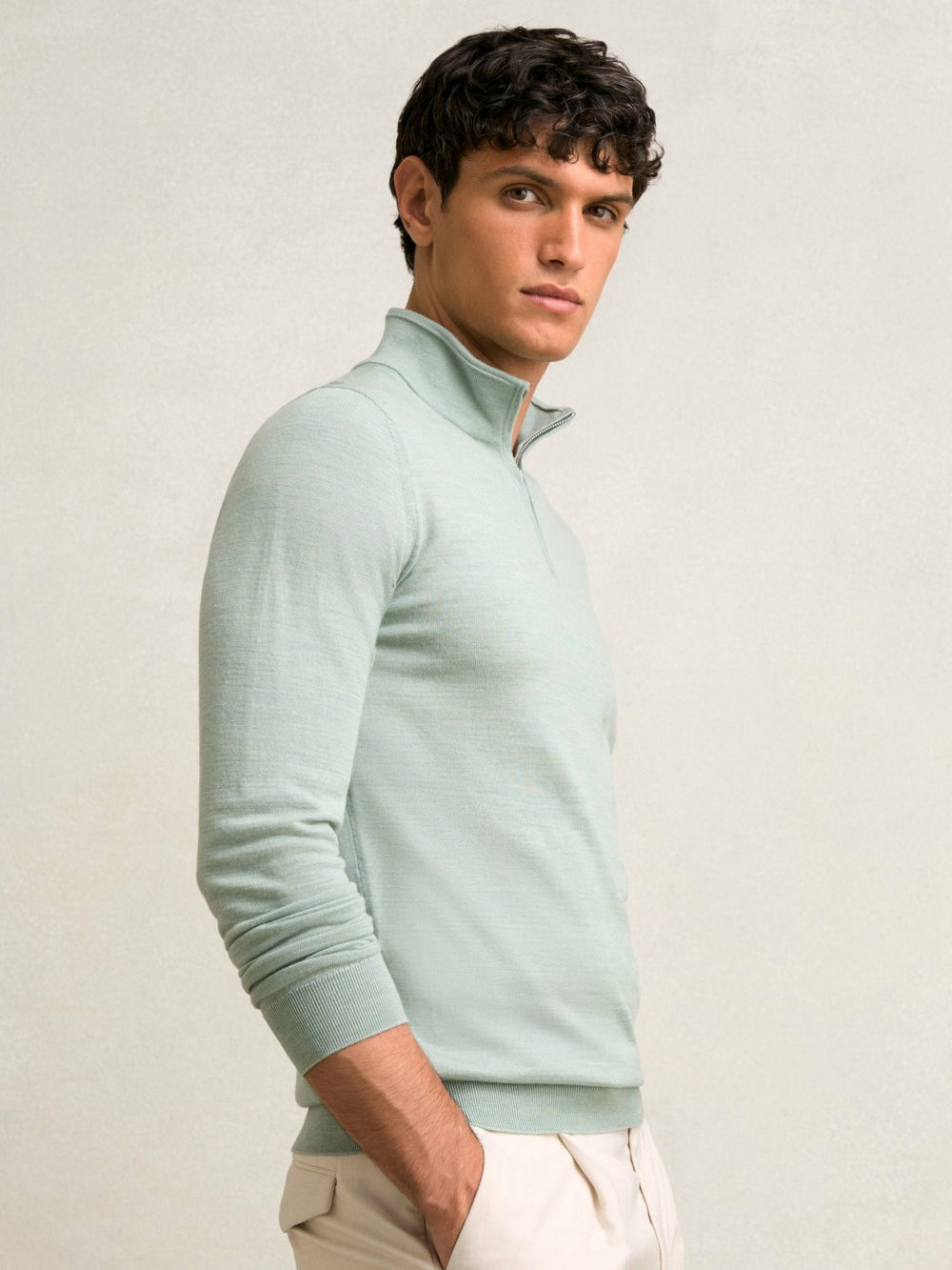 Merino Wool Half-Zip Jumper  | Mens