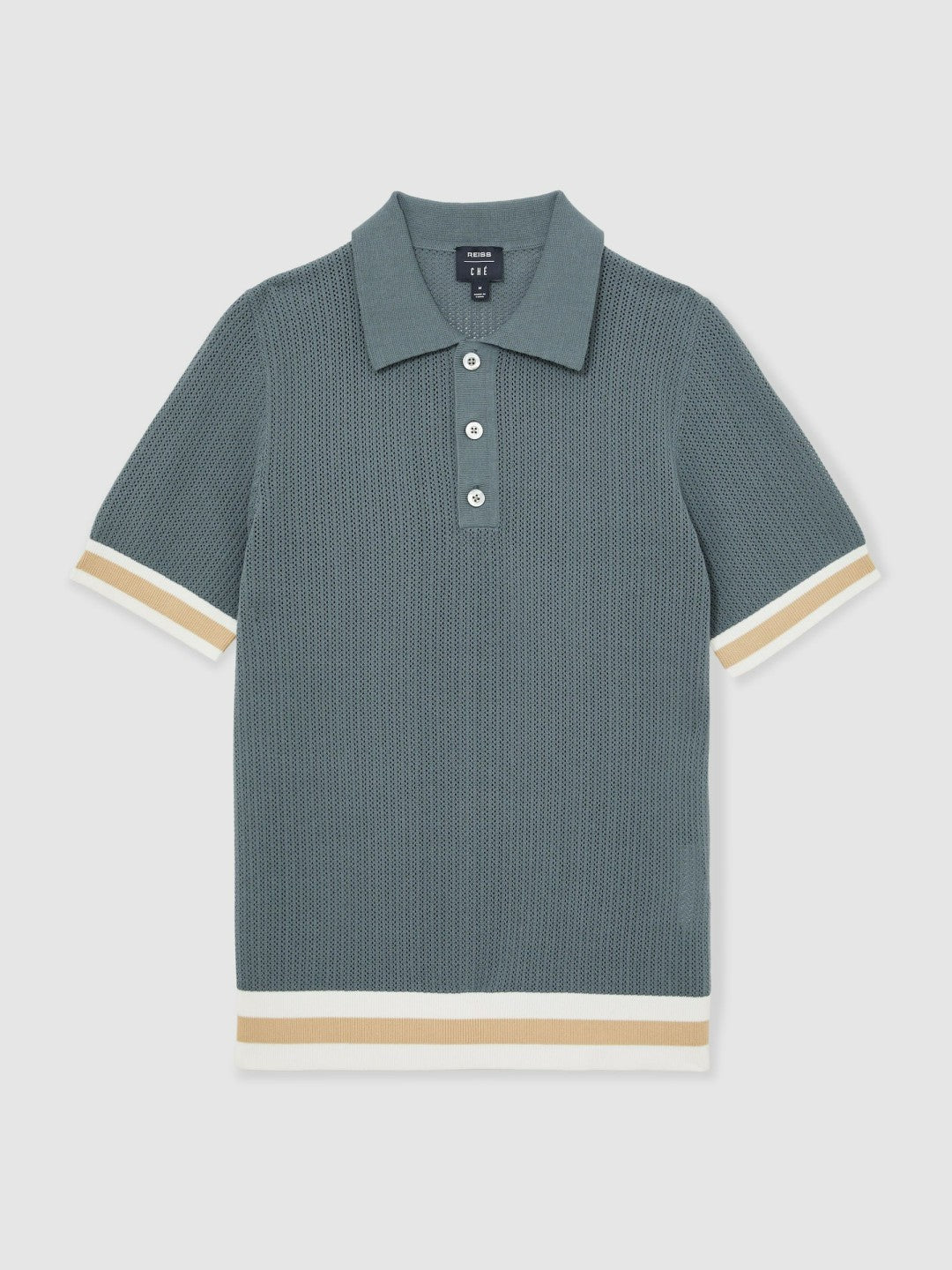 | Ché Cotton Knit Polo Shirt Airforce Blue | Mens