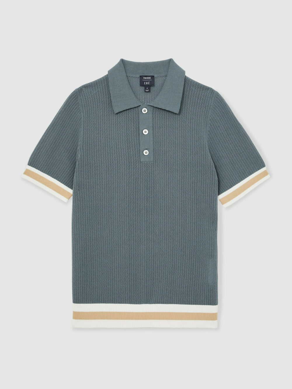 | Ché Cotton Knit Polo Shirt Airforce Blue | Mens