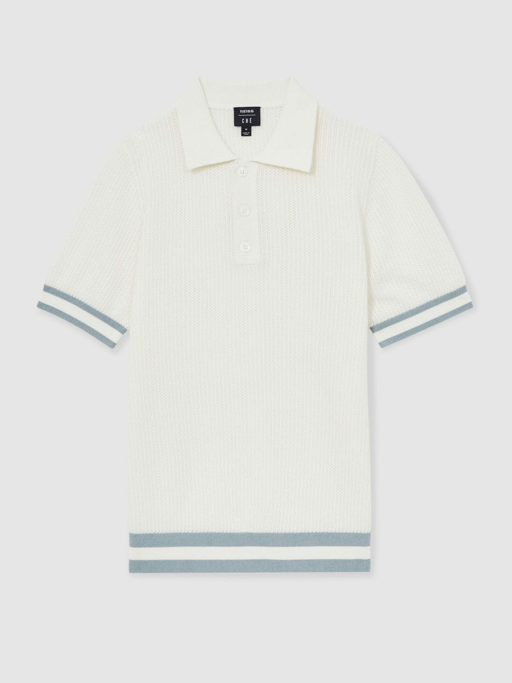 | Ché Cotton Knit Polo Shirt White | Mens