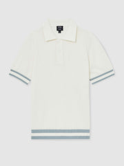 | Ché Cotton Knit Polo Shirt White | Mens