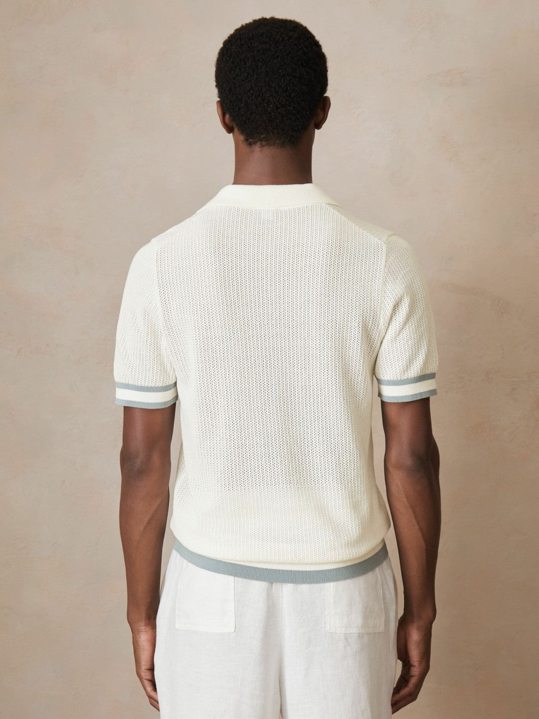 | Ché Cotton Knit Polo Shirt White | Mens
