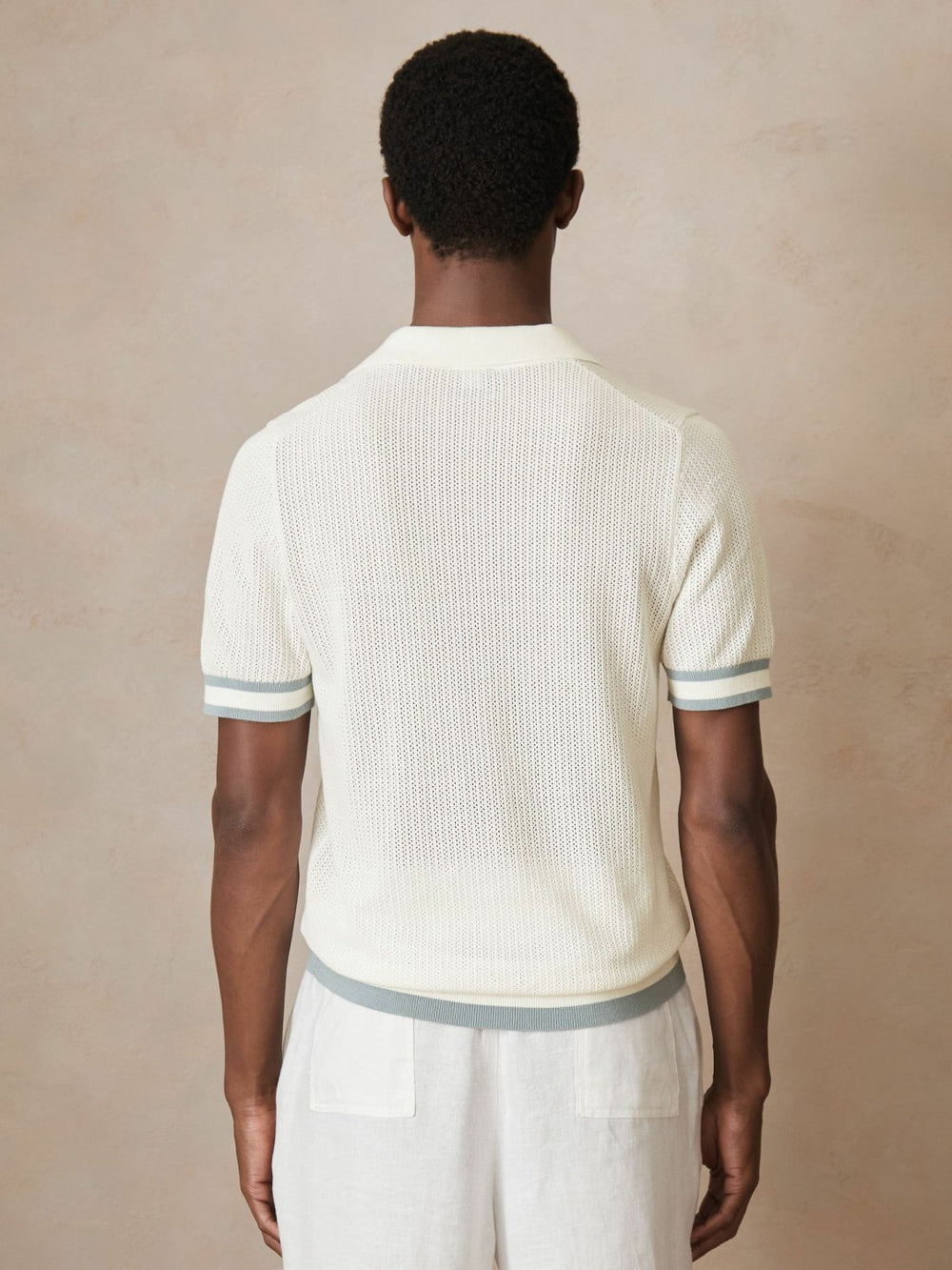 | Ché Cotton Knit Polo Shirt White | Mens