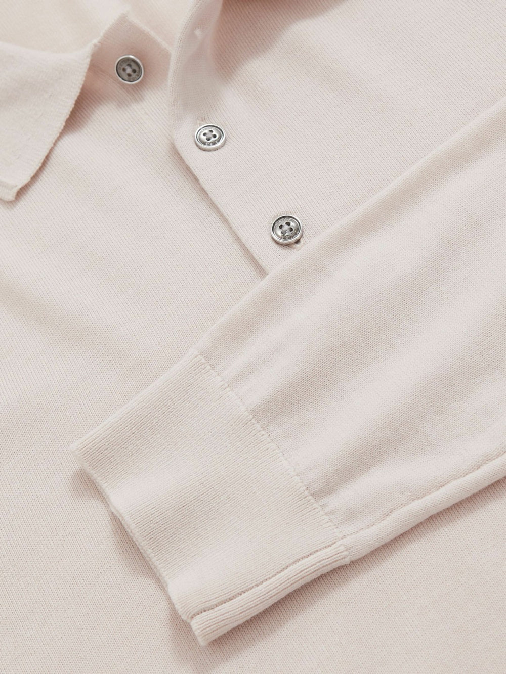 Merino Wool Long-Sleeve Polo Shirt Beige | Mens