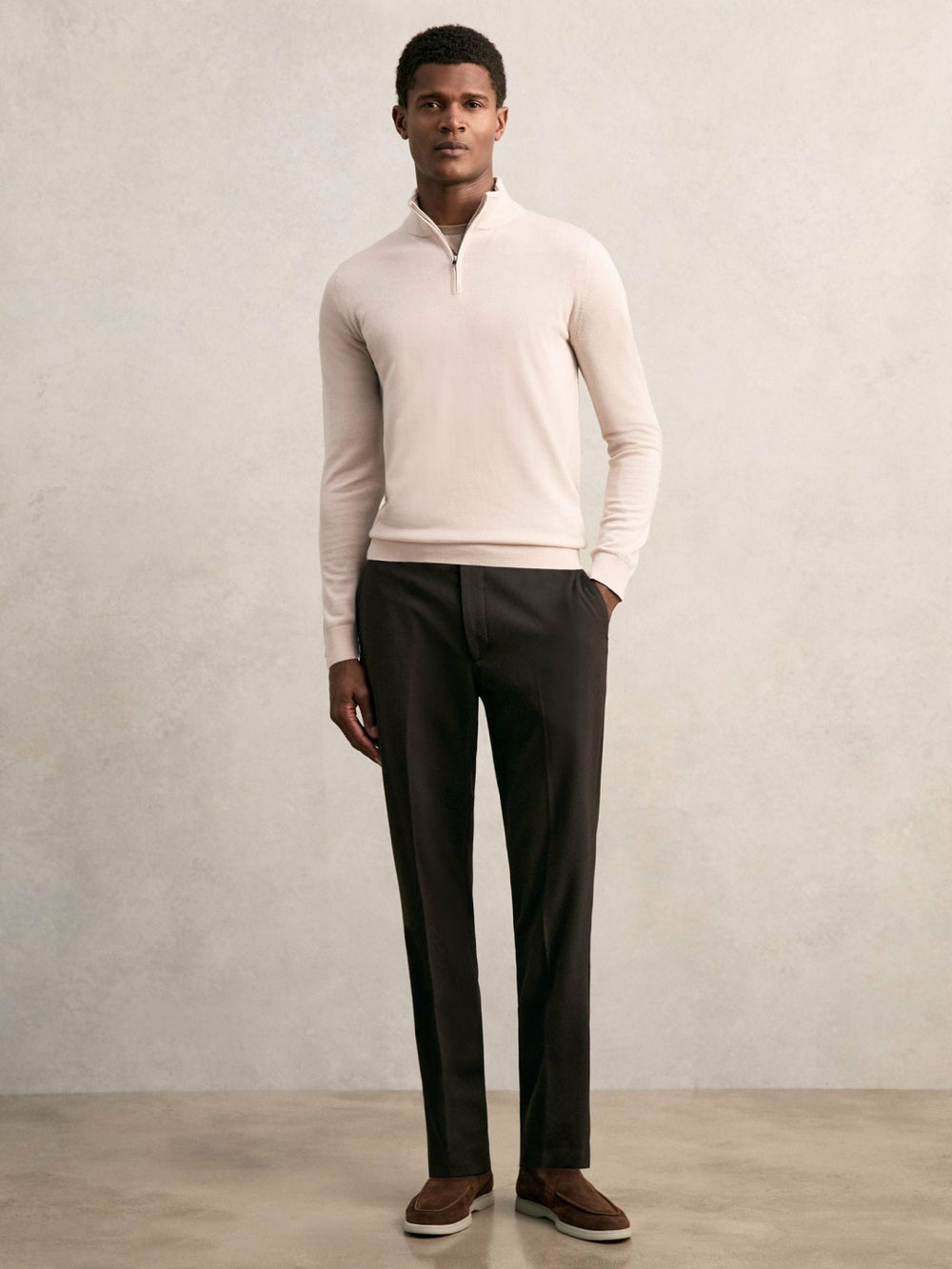 Merino Wool Half-Zip Jumper  | Mens