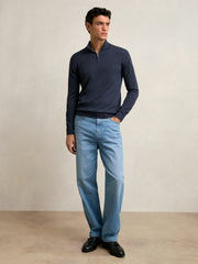 Merino Wool Half-Zip Jumper  | Mens