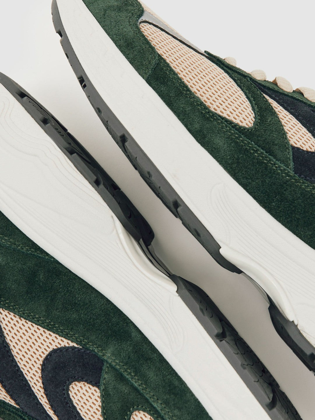 Panelled Running Trainers Forest Green/Stone | Mens