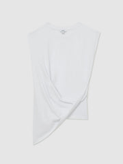 Cotton Drape T-Shirt White | Womens
