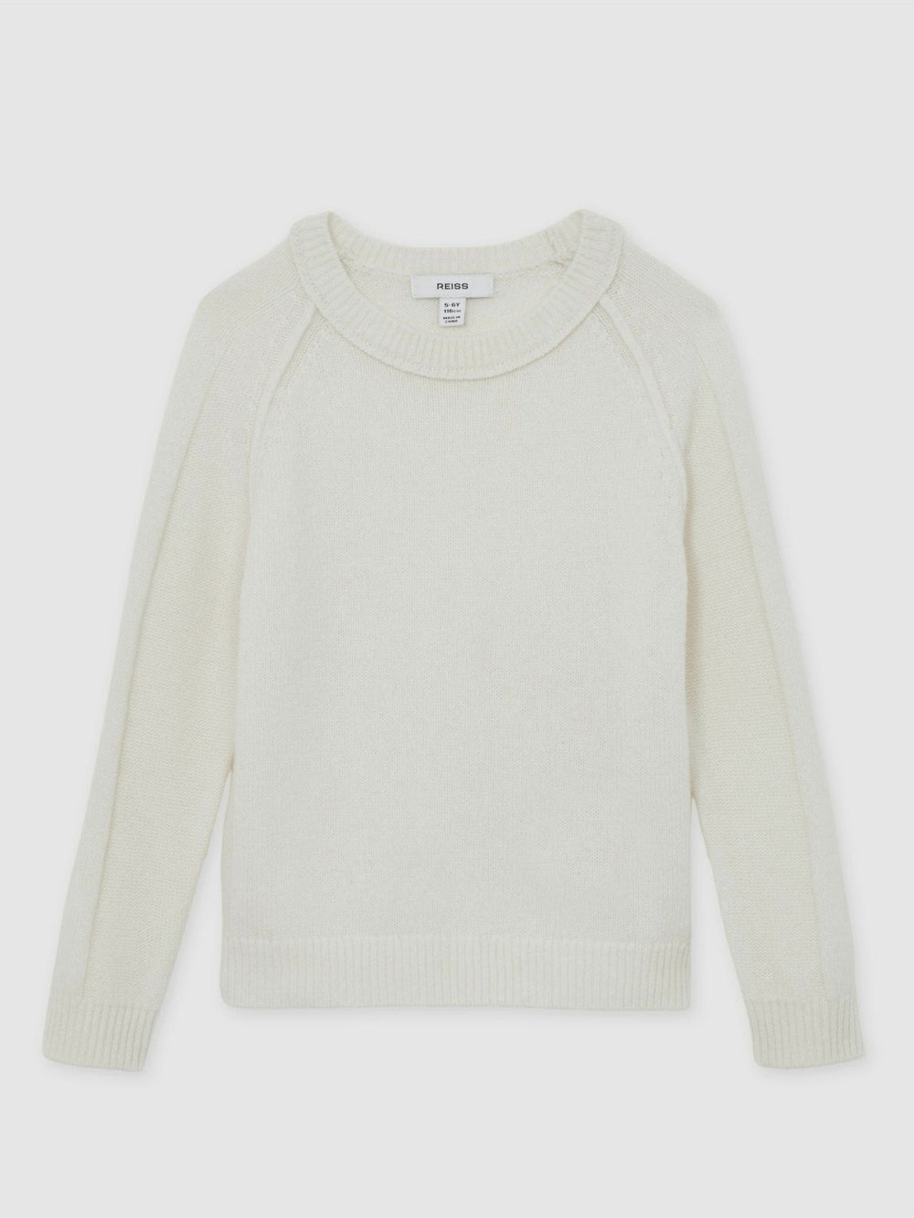 9-13 yrs Wool-Cashmere Reverse-Seam Jumper Off White | Children