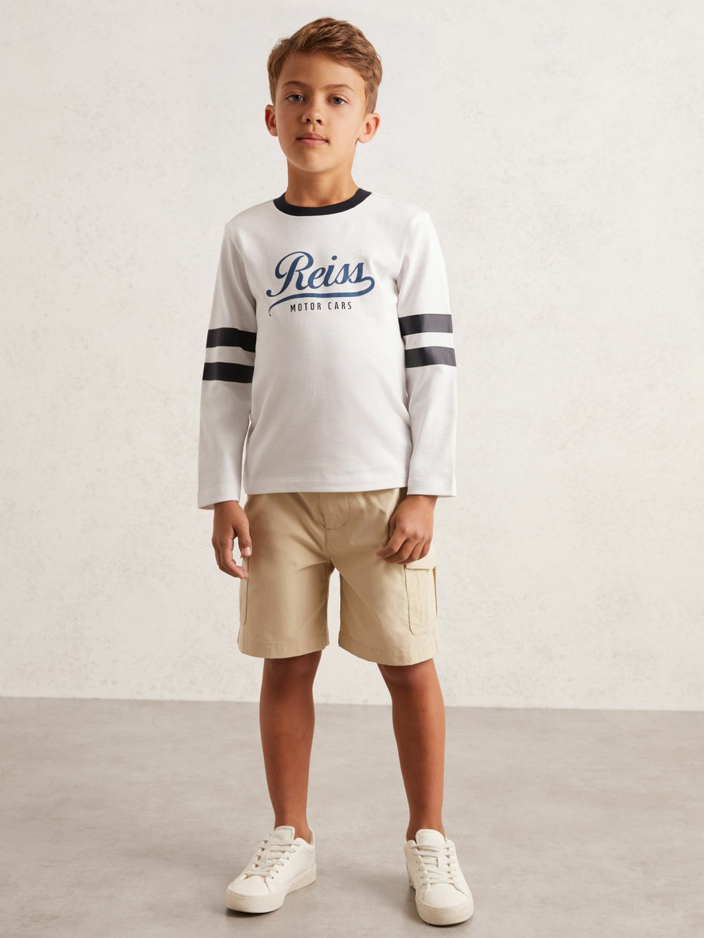 3-9 yrs Cotton Motor Cars Logo T-Shirt White/Blue | Children