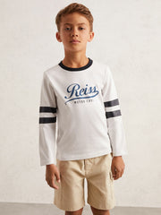 3-9 yrs Cotton Motor Cars Logo T-Shirt White/Blue | Children