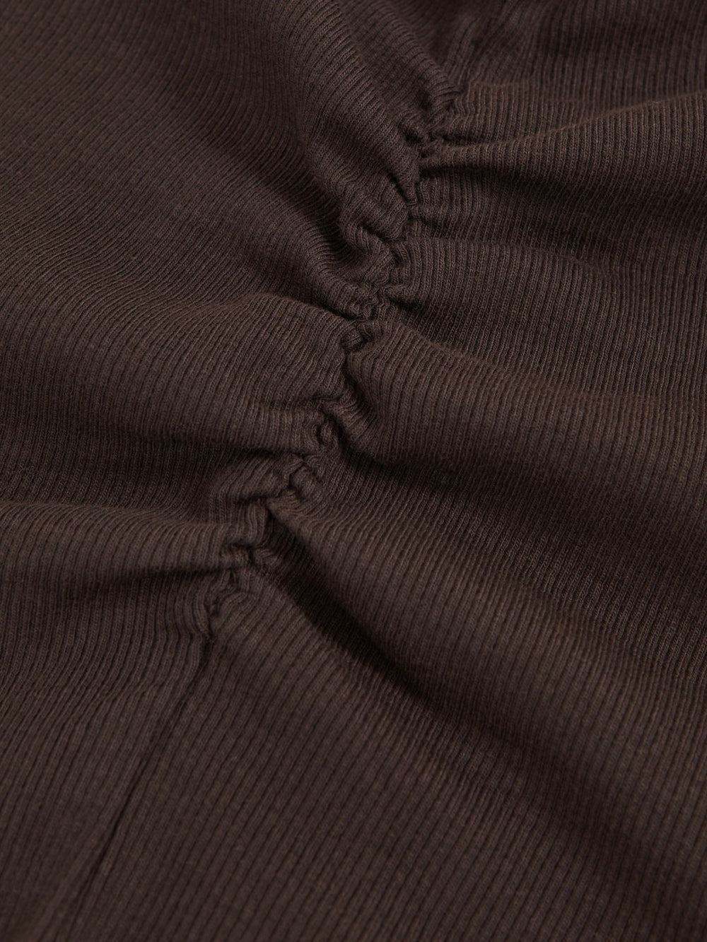 13-14 yrs Cotton Ruched Long-Sleeve T-Shirt with Stretch Chocolate | Children