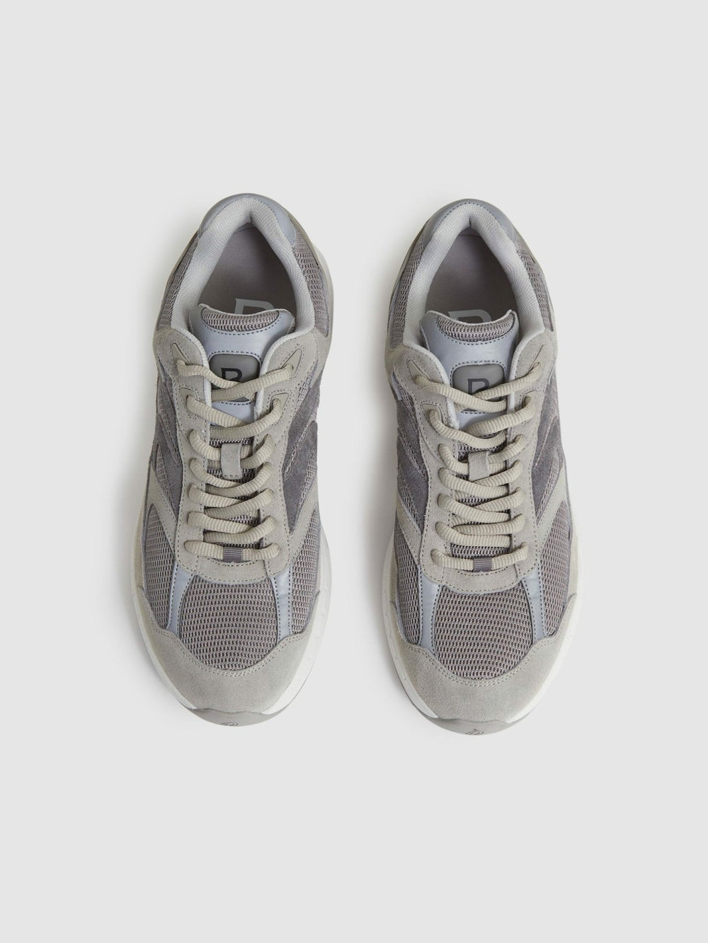 Panelled Running Trainers Grey | Mens