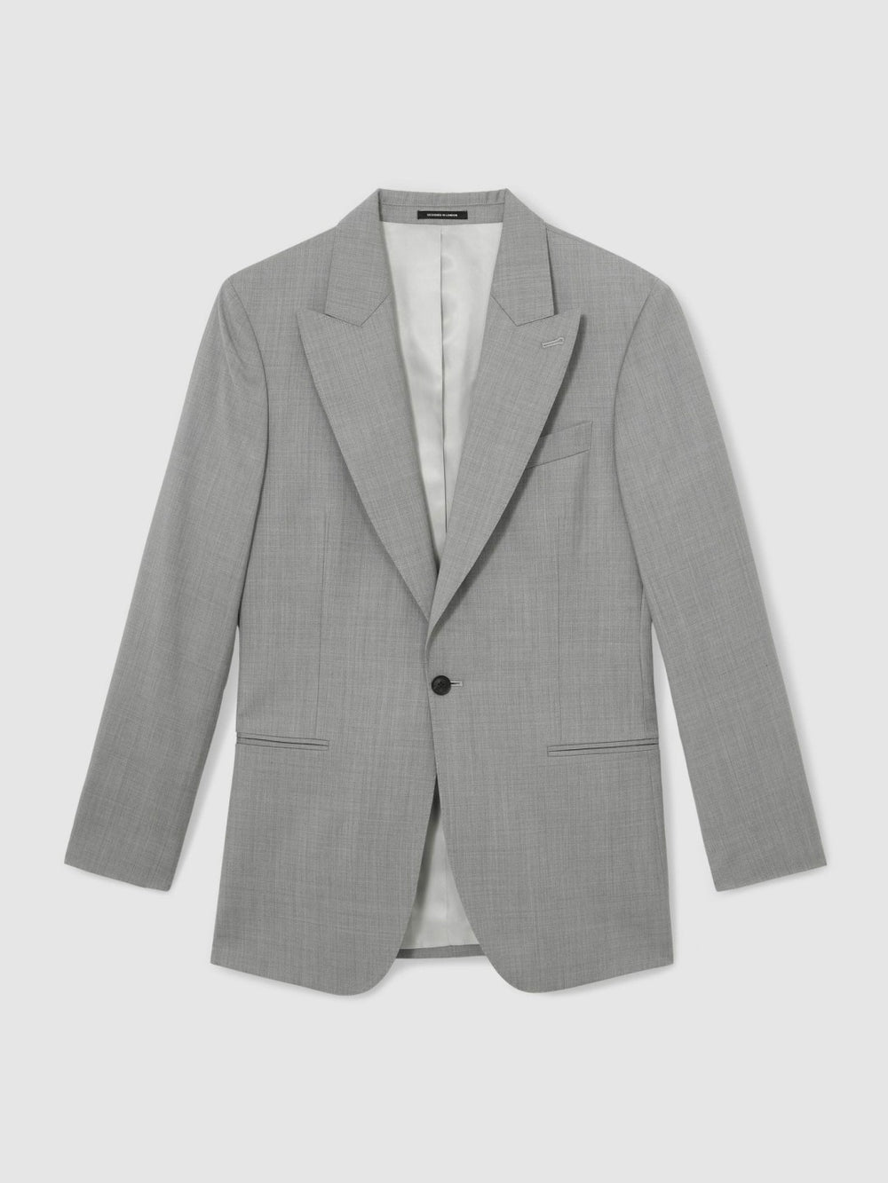 Slim-Fit Wool Single Breasted Suit Blazer Mid Grey | Mens