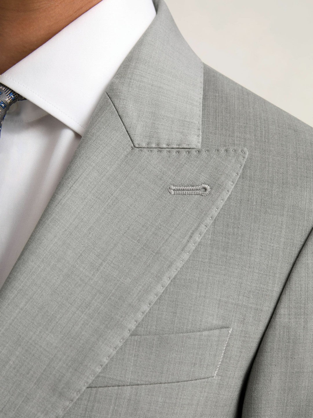 Slim-Fit Wool Single Breasted Suit Blazer Mid Grey | Mens