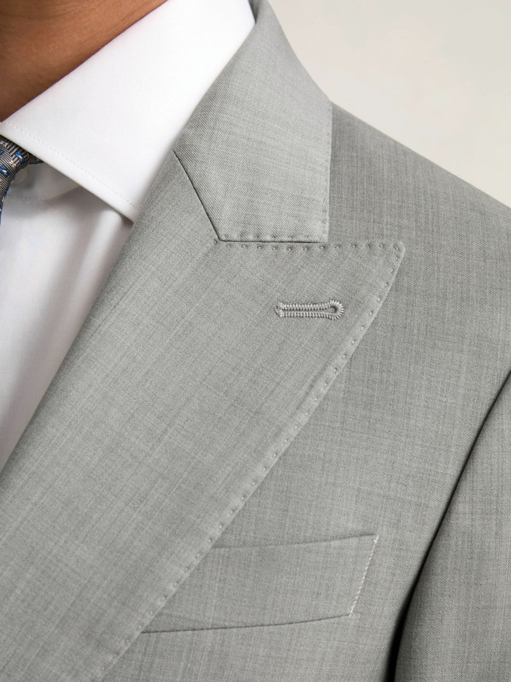 Slim-Fit Wool Single Breasted Suit Blazer Mid Grey | Mens