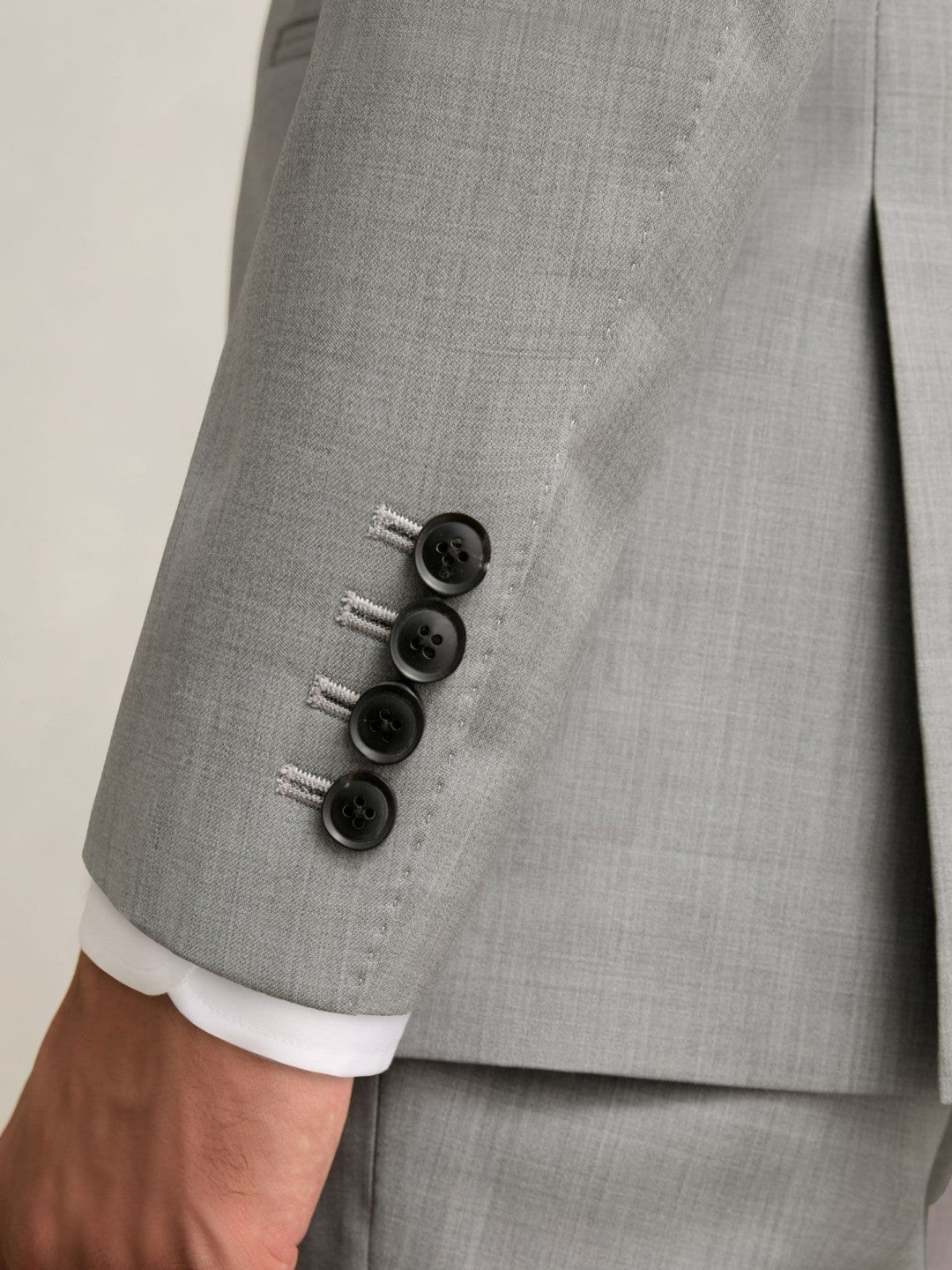 Slim-Fit Wool Single Breasted Suit Blazer Mid Grey | Mens