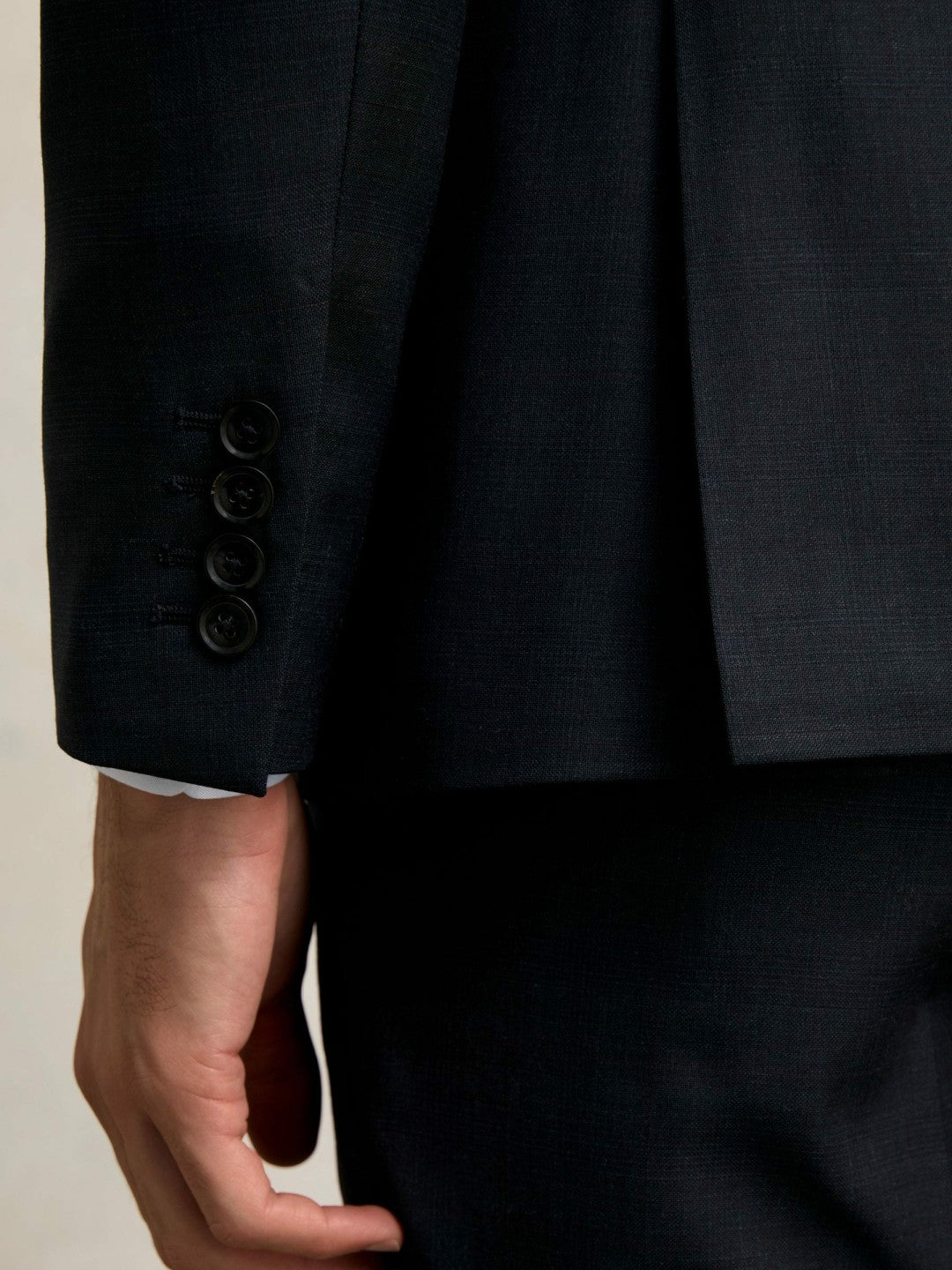 Slim-Fit Wool Single Breasted Check Suit Blazer Navy | Mens