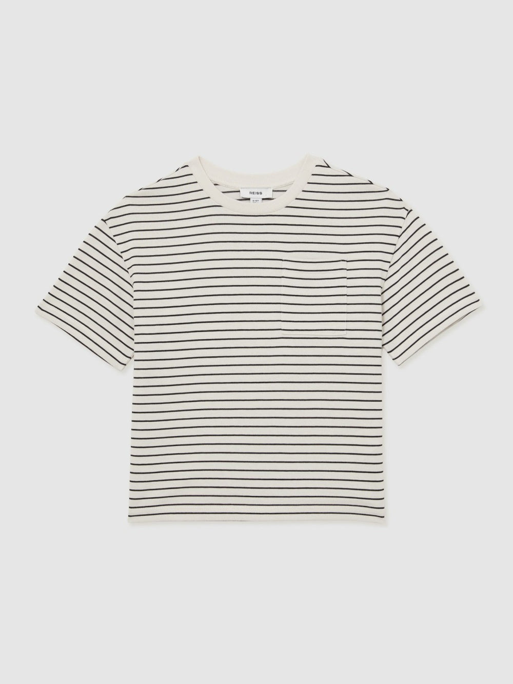 13-14 yrs Cotton-Blend Stripe T-Shirt White/Navy | Children