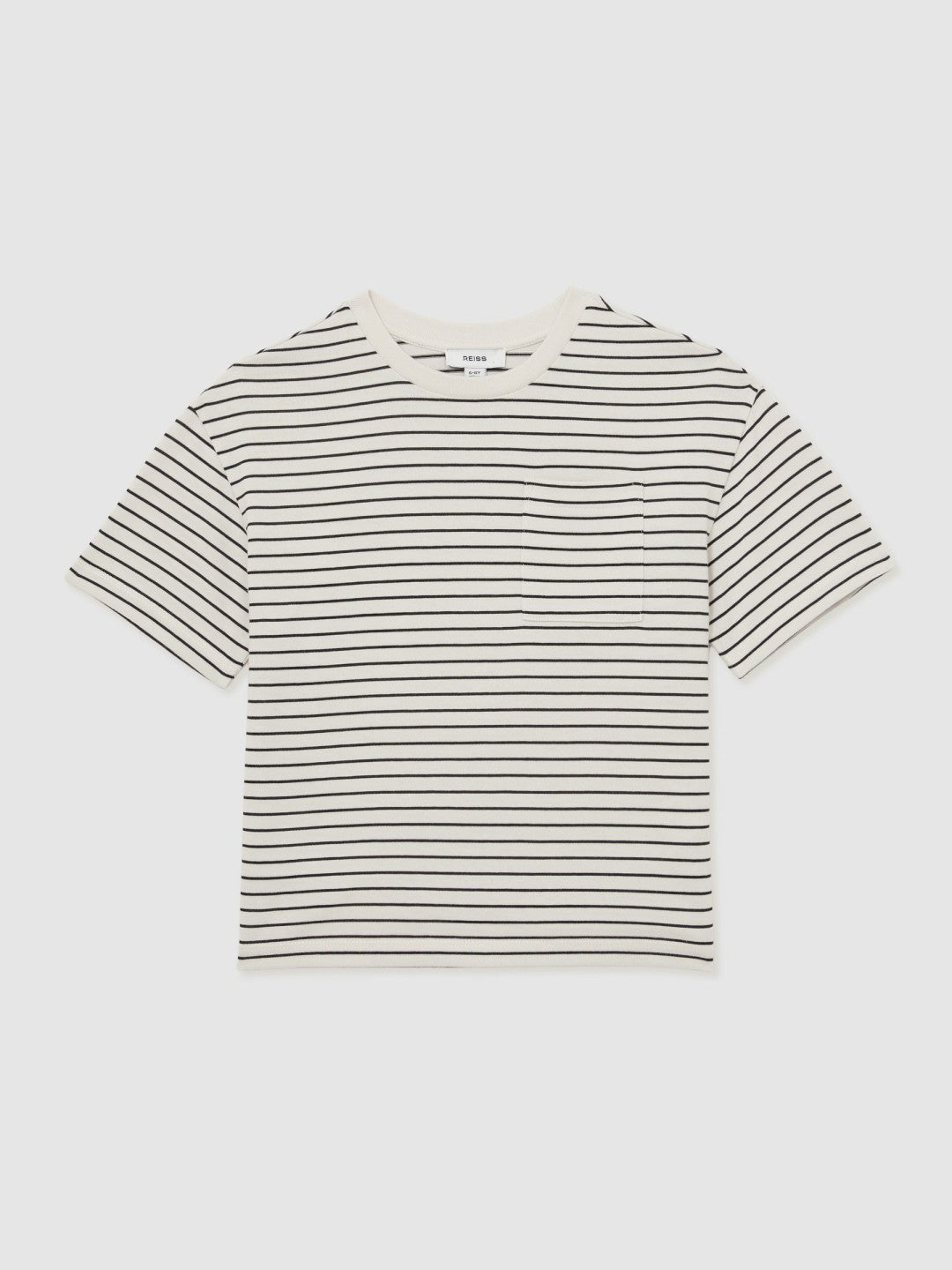 13-14 yrs Cotton-Blend Stripe T-Shirt White/Navy | Children