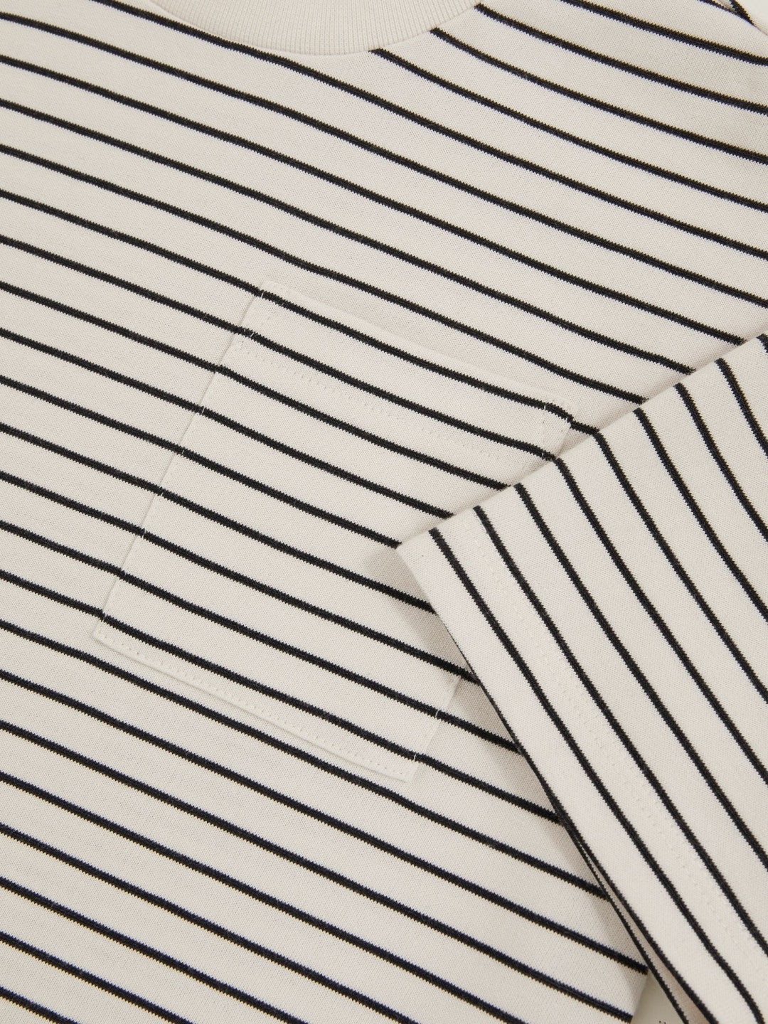 13-14 yrs Cotton-Blend Stripe T-Shirt White/Navy | Children