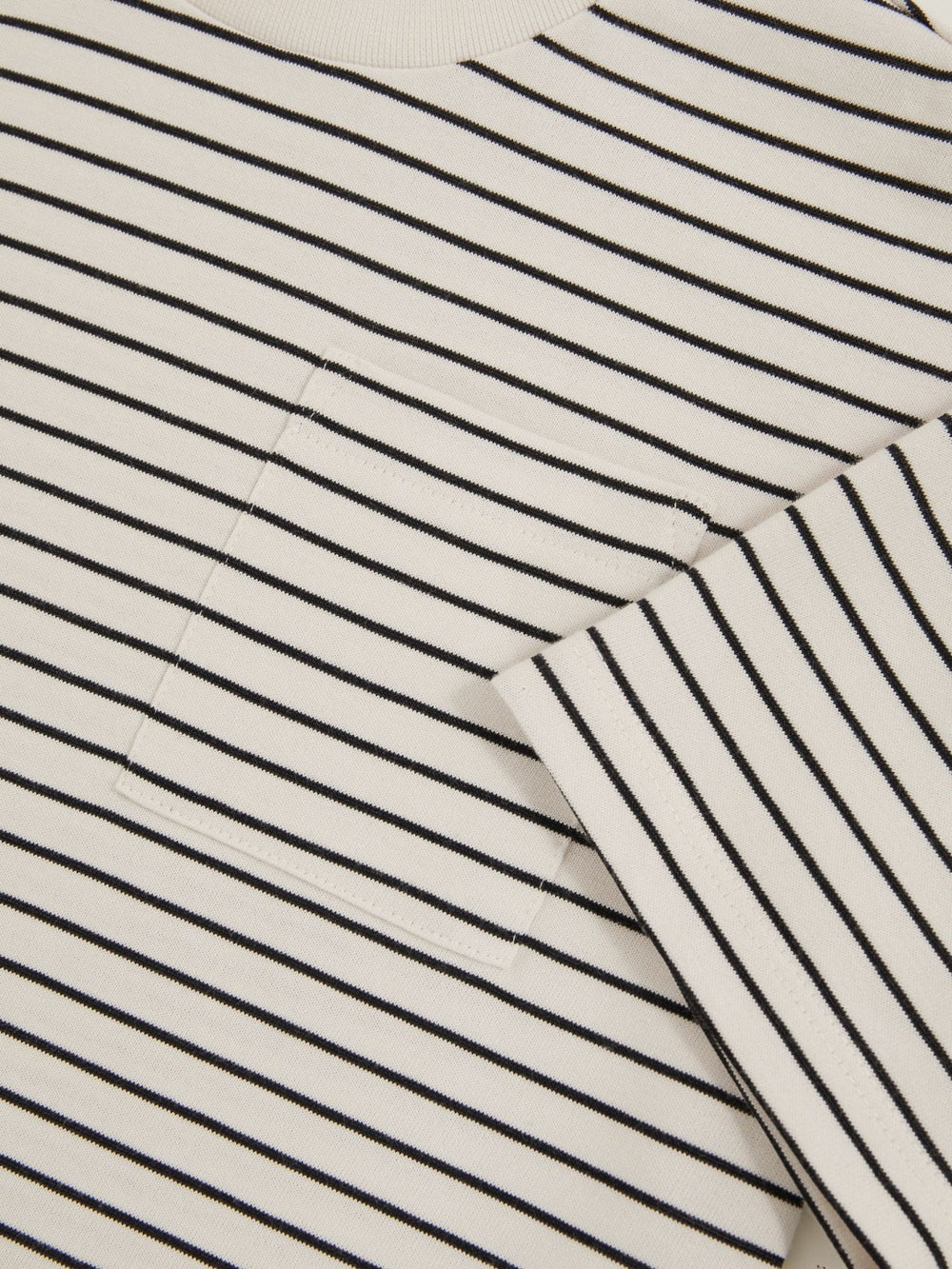 13-14 yrs Cotton-Blend Stripe T-Shirt White/Navy | Children