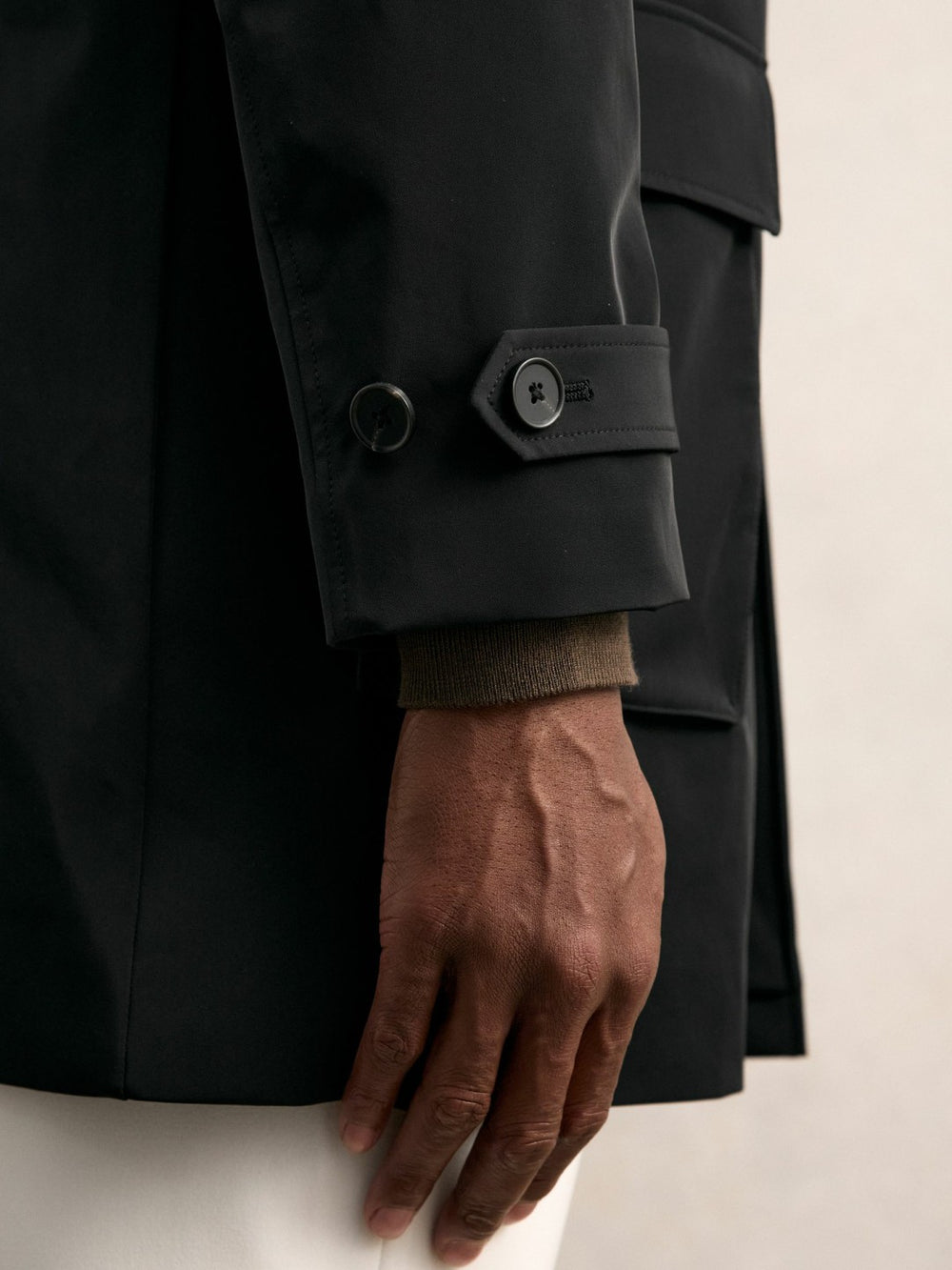 Hybrid Removable-Gilet Overcoat Black | Mens