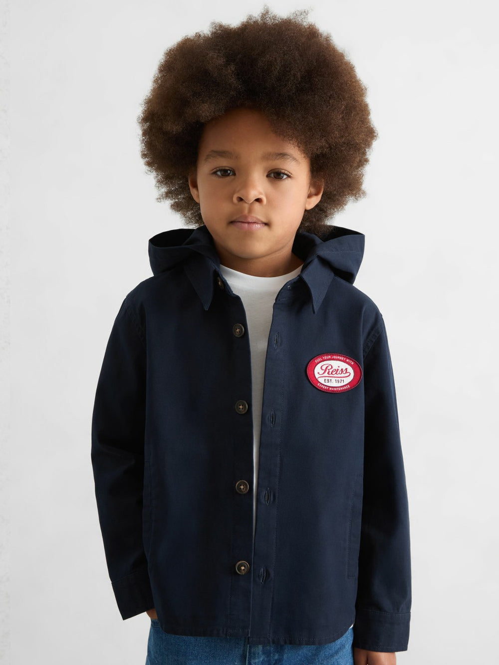 Cotton Removable-Hood Motor Cars Jacket Navy | Children