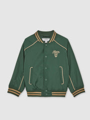 13-14 yrs Motor Cars Embroidered Bomber Jacket Forest Green/Off White | Children