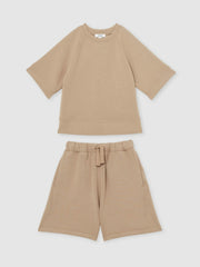 3-9 yrs Modal-Blend Sweatshirt And Shorts Set Mink | Children