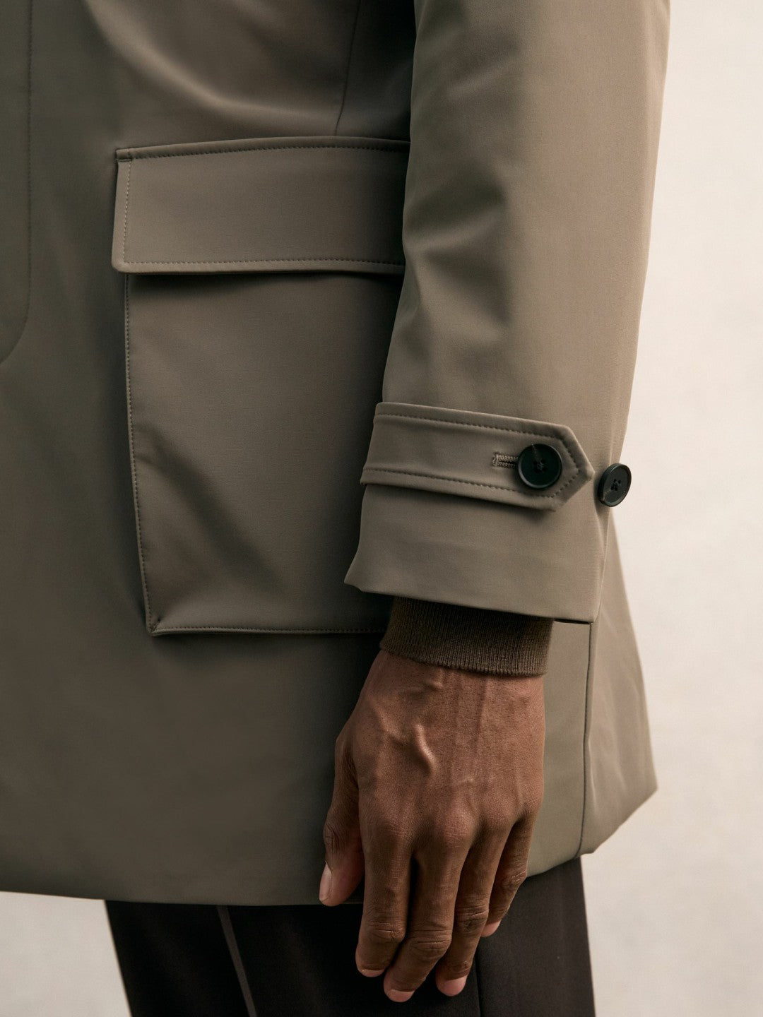 Hybrid Removable-Gilet Overcoat Mushroom Brown | Mens