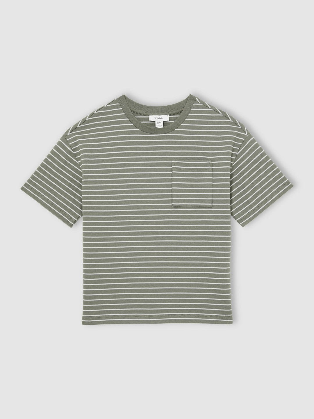 13-14 yrs Cotton-Blend Stripe T-Shirt Sage/White | Children