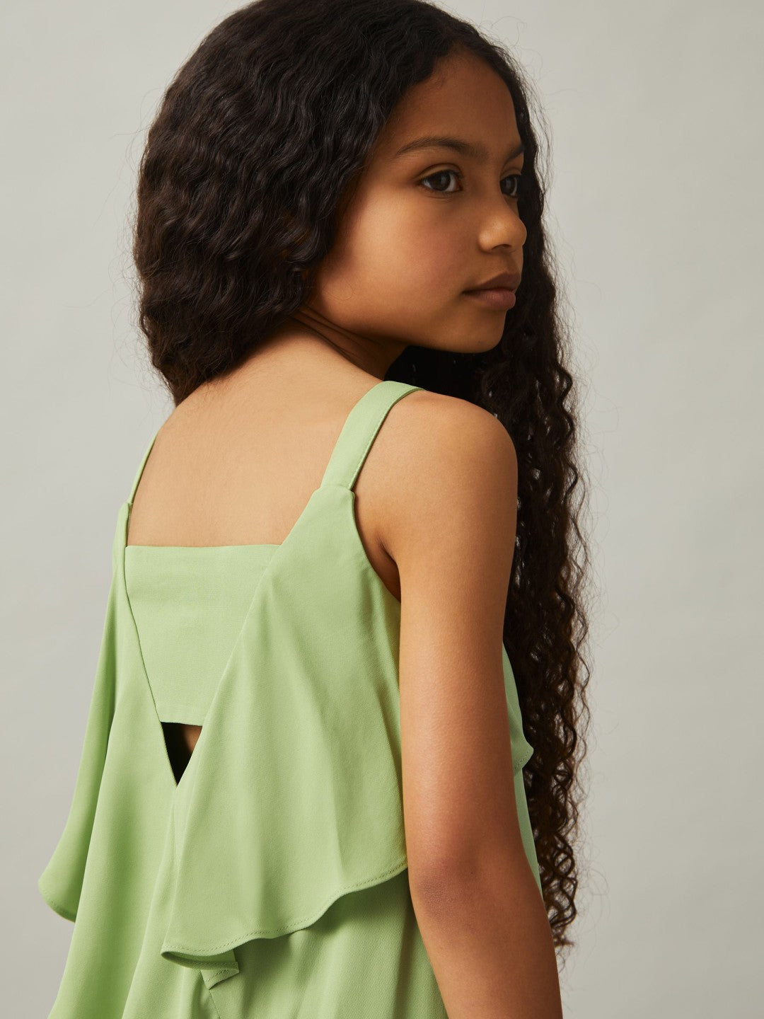 9-13 yrs Handkerchief-Hem Sleeveless Dress Green | Children