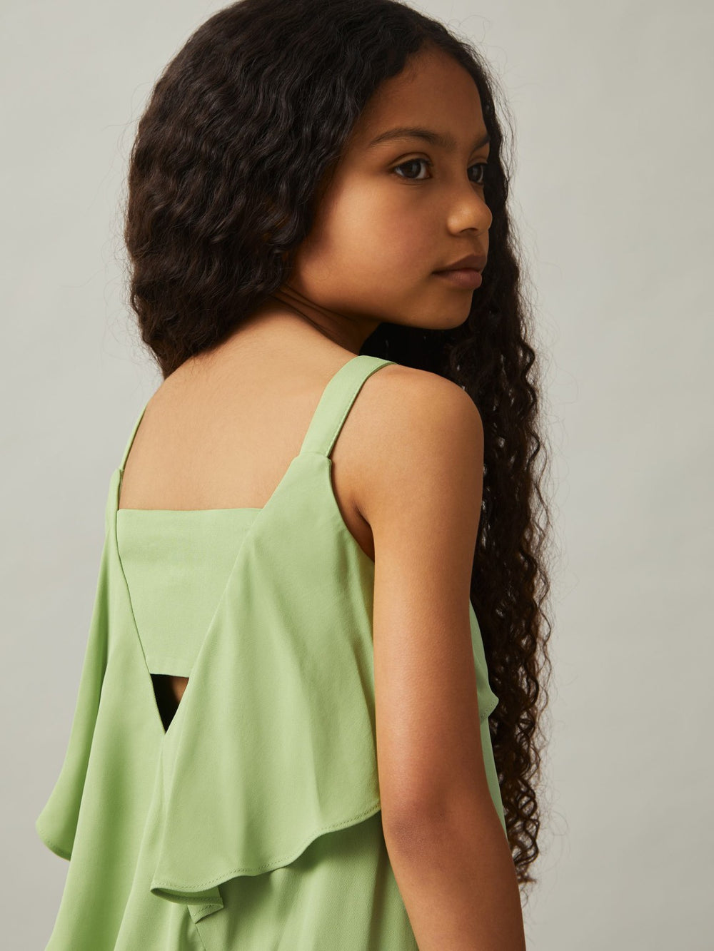 9-13 yrs Handkerchief-Hem Sleeveless Dress Green | Children