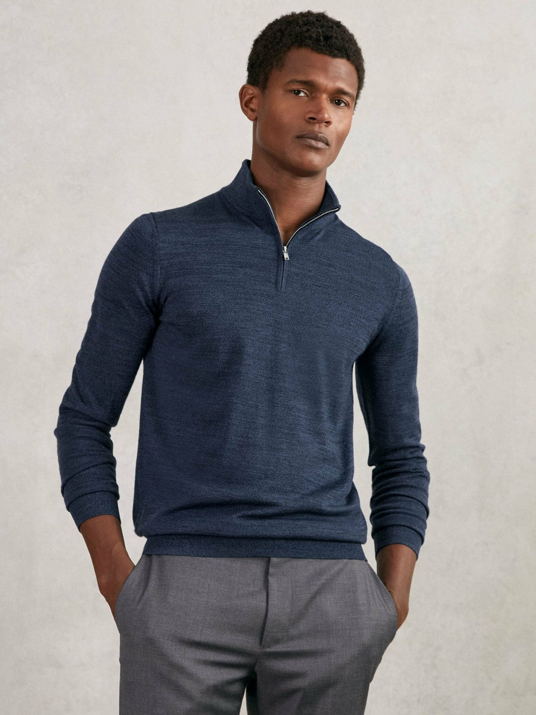 Merino Wool Half-Zip Jumper  | Mens