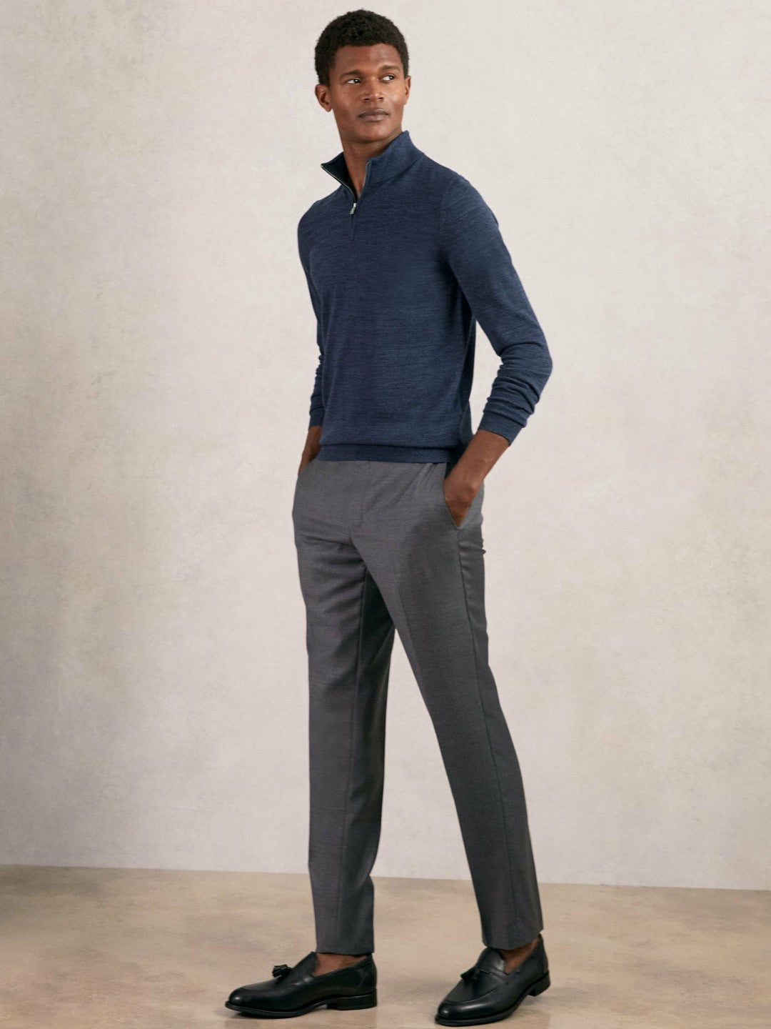 Merino Wool Half-Zip Jumper  | Mens