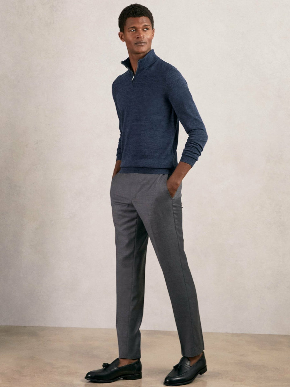 Merino Wool Half-Zip Jumper  | Mens