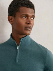 Merino Wool Half Zip Jumper Orion Blue | Mens
