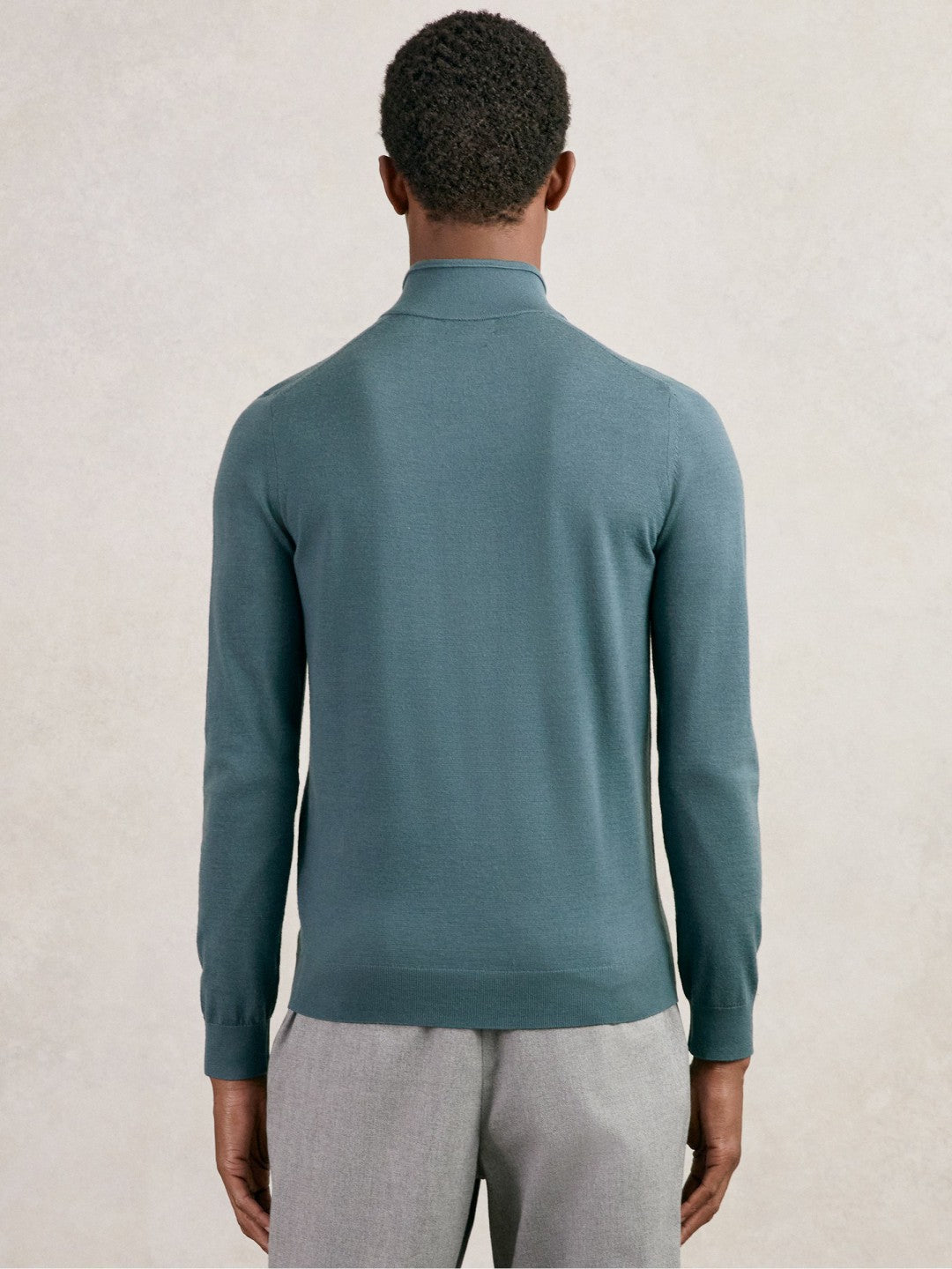 Merino Wool Half Zip Jumper Orion Blue | Mens