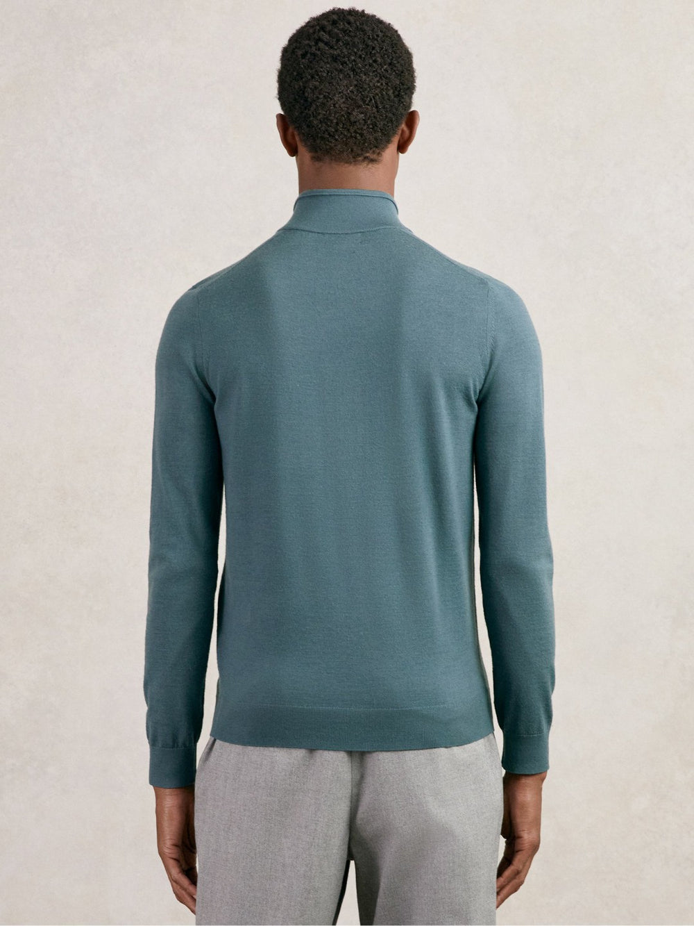 Merino Wool Half Zip Jumper Orion Blue | Mens