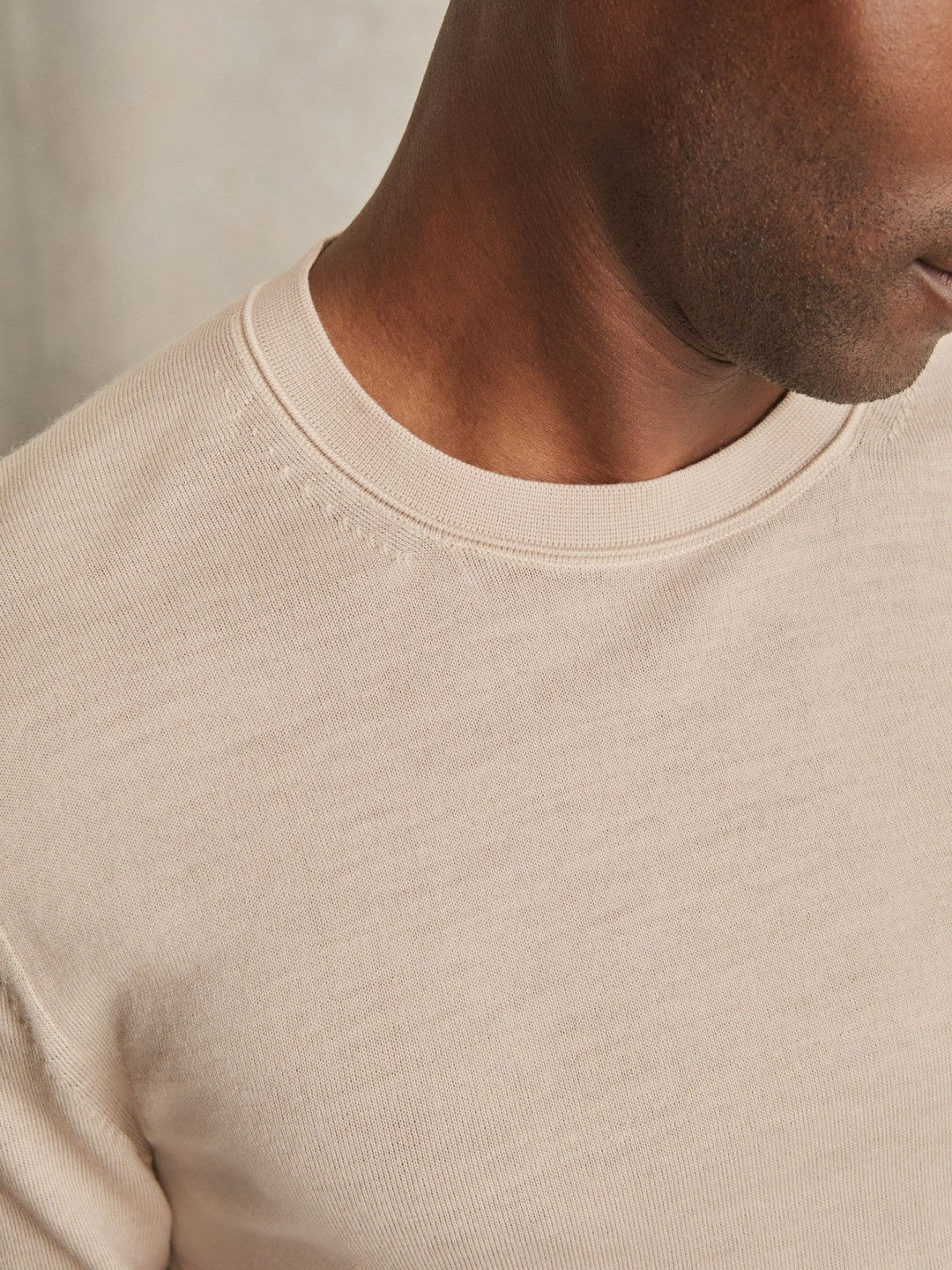 Merino-Wool Crew-Neck Jumper Beige | Mens