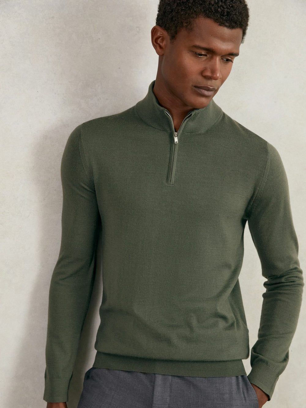 Merino Wool Half-Zip Jumper  | Mens