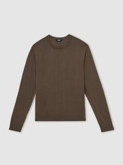 Merino-Wool Crew-Neck Jumper Chocolate Brown | Mens